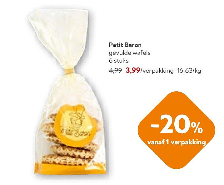 Petit Baron gevulde wafels 6 stuks