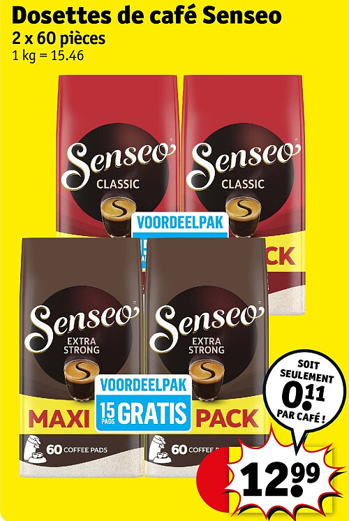 Dosettes de café Senseo 2 x 60 pièces
