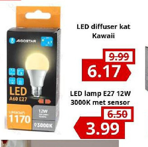 LED lamp E27 12W 3000K met sensor