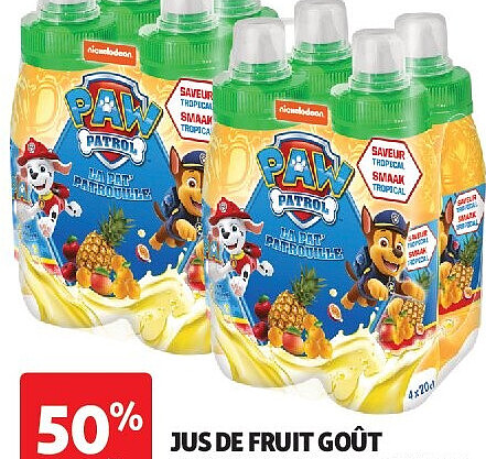 Jus de fruit goût tropical Pat Patrouille