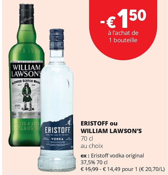 Eristoff vodka original 37,5% 70 cl