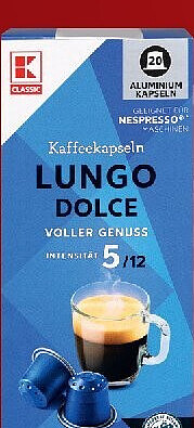 K-CLASSIC Kaffeekapseln Lungo Dolce, 20 Stück, 104 g