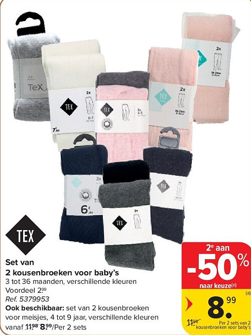 Set van 2 kousenbroeken voor baby’s
