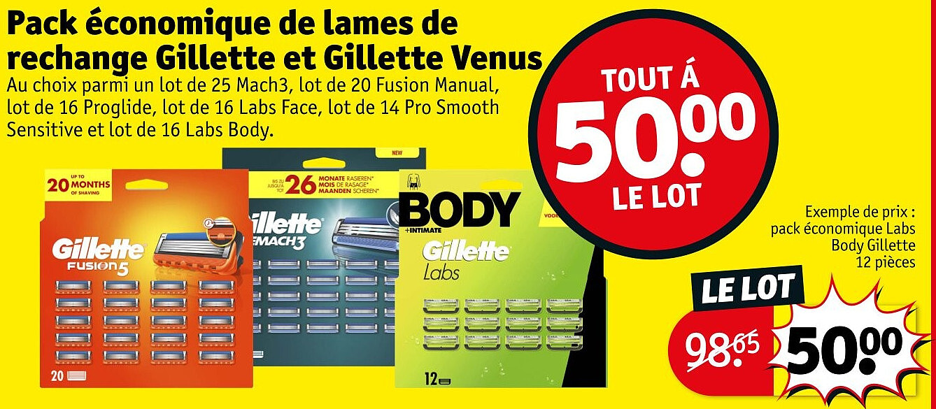 Pack économique de lames de rechange Gillette et Gillette Venus