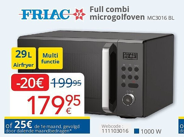Friac Full combi microgolfoven MC3016 BL