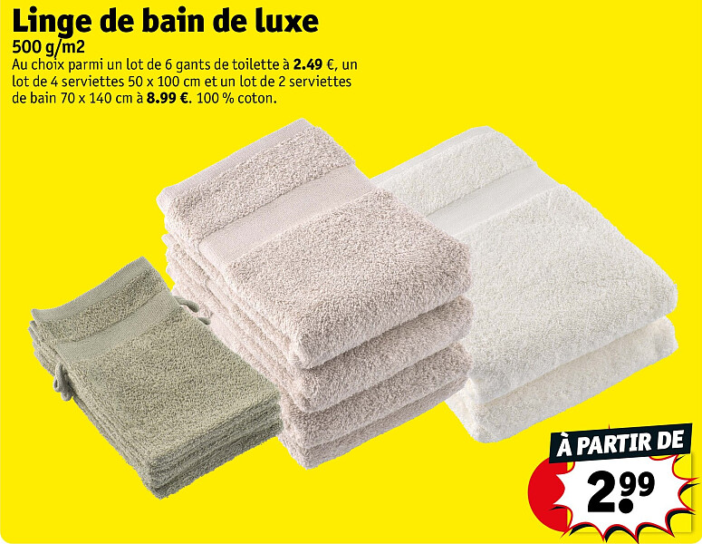 Linge de bain de luxe 500 g/m2