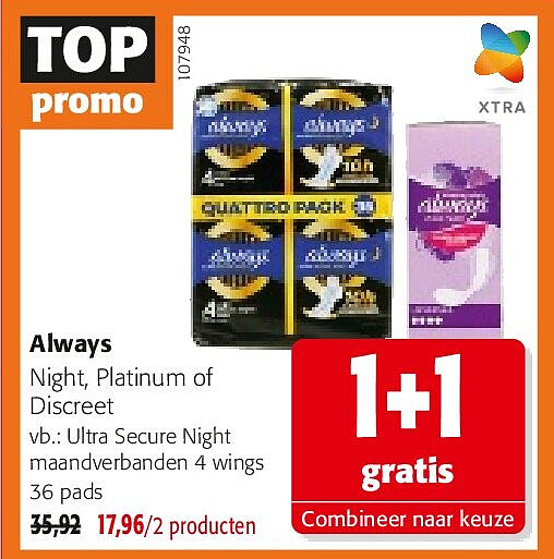 Always Ultra Secure Night maandverbanden 4 wings 36 pads