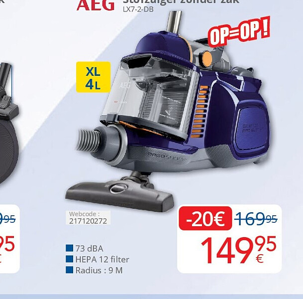 Stofzuiger zonder zak XL 4L