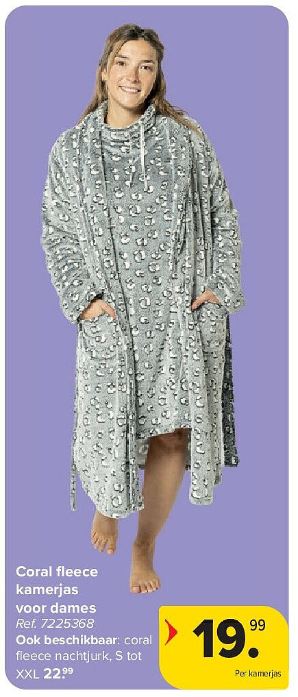 Coral fl eece kamerjas voor dames