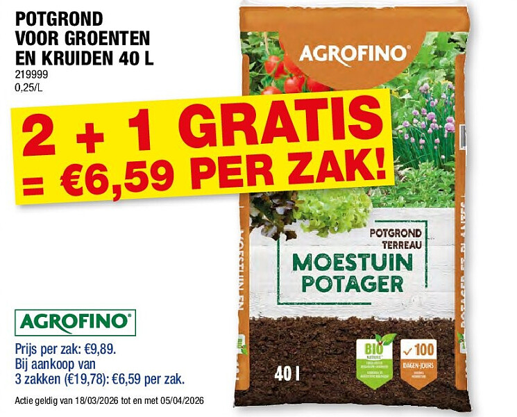 POTGROND VOOR GROENTEN EN KRUIDEN 40 L