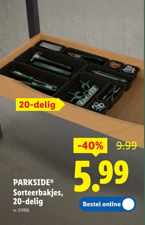 Sorteerbakjes, 20-delig