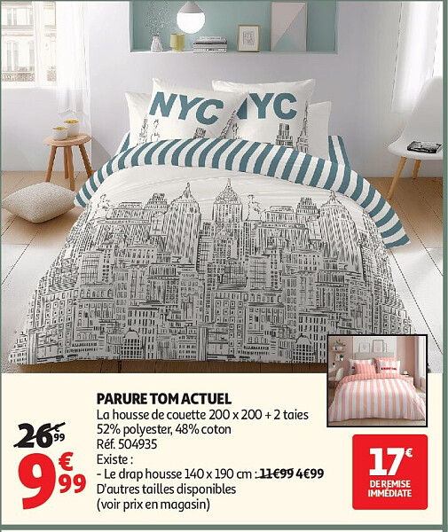 Drap-housse Toma Actuel 140 x 190 cm