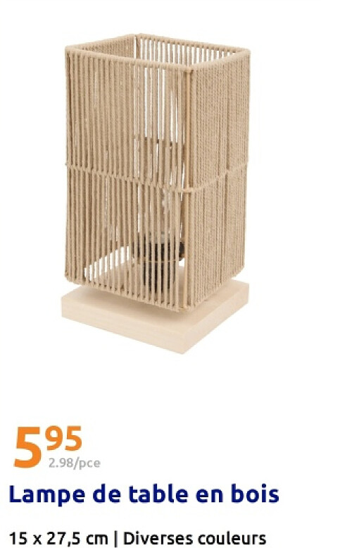 Lampe de table en bois