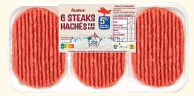 6 steaks hachés pur bœuf Auchan