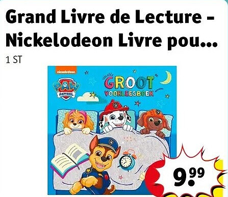 Grand Livre de Lecture - Nickelodeon Livre pou.