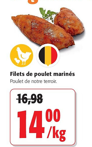 Filets de poulet marinés