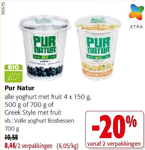 Pur Natur alle yoghurt met fruit 4 x 150 g