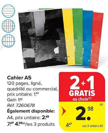 Cahier A5 120 pages