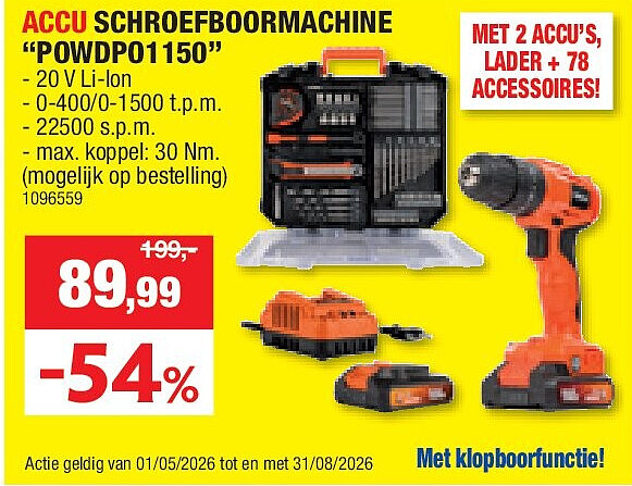 ACCU SCHROEFBOORMACHINE “POWDPO1150”