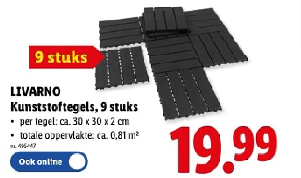 Kunststoftegels, 9 stuks