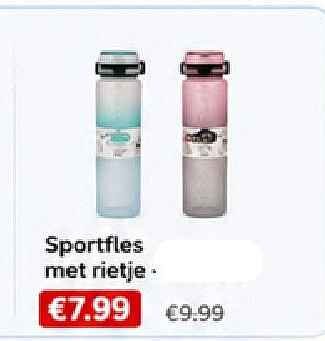 Sportfles met rietje