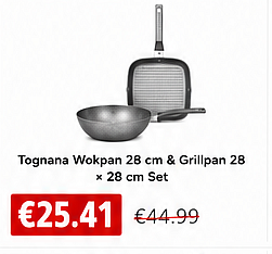 Tognana Wokpan 28 cm & Grillpan 28 x 28 cm Set