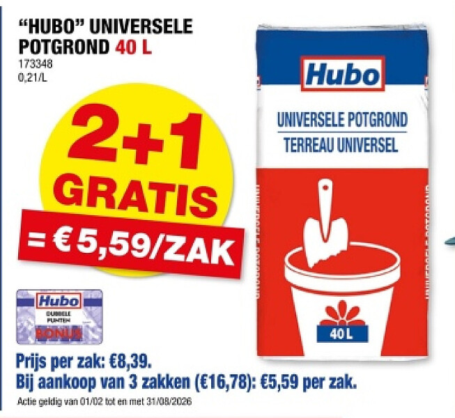 "HUBO" UNIVERSELE POTGROND 40 L