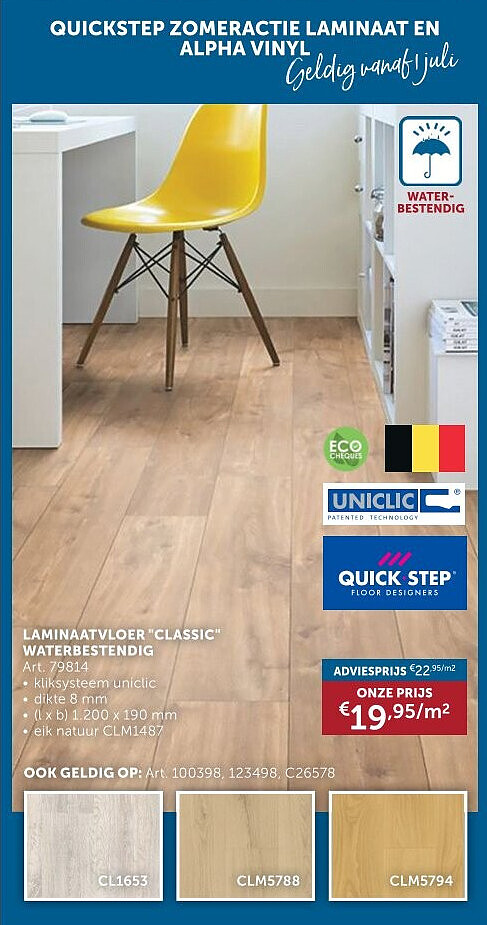 LAMINAATVLOER "CLASSIC" WATERBESTENDIG