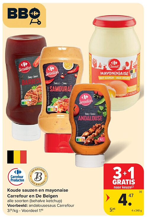 Koude sauzen en mayonaise Carrefour en De Belgen