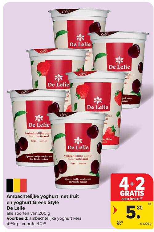 Ambachtelijke yoghurt met fruit en yoghurt Greek Style De Lelie