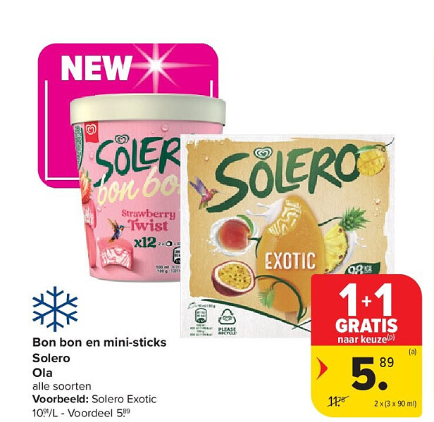 Bon bon en mini-sticks Solero Ola