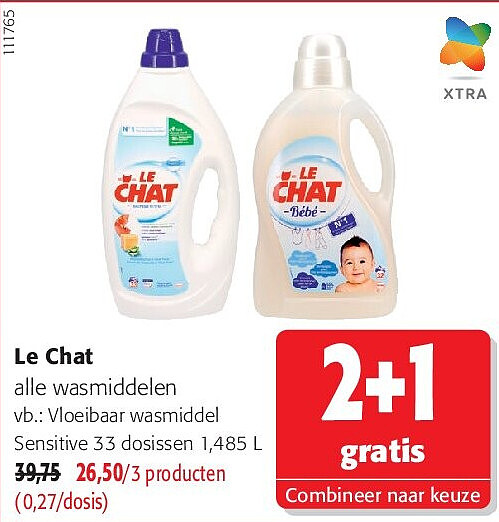 Le Chat Vloeibaar wasmiddel Sensitive 33 dosissen 1,485 L