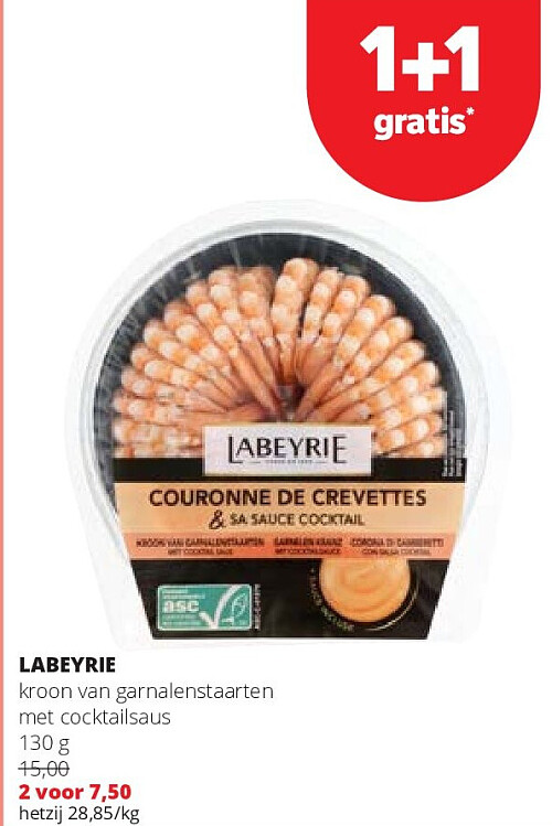 LABEYRIE kroon van garnalenstaarten met cocktailsaus 130 g