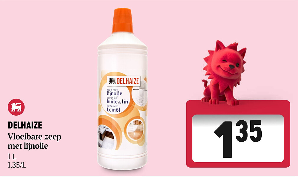 DELHAIZE Vloeibare zeep met lijnolie