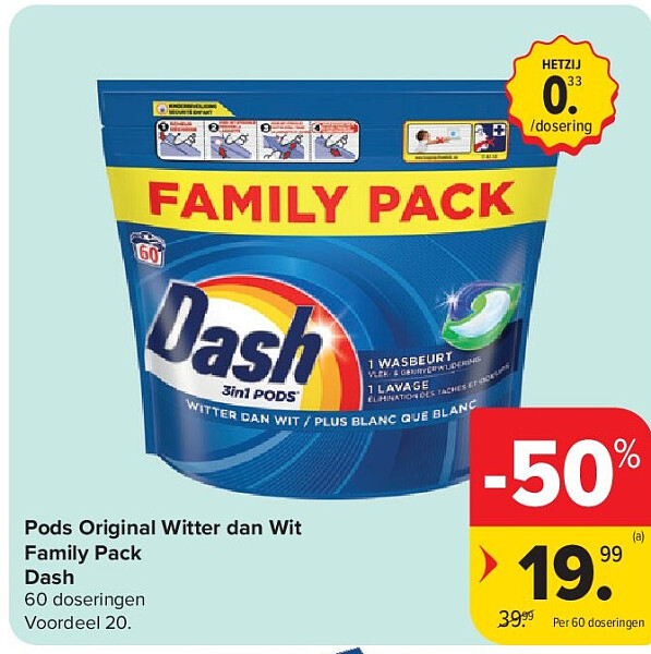 Pods Original Witter dan Wit Family Pack Dash