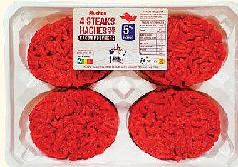 4 steaks hachés pur bœuf façon bouchère Auchan
