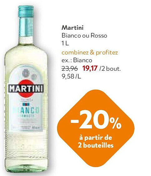 Martini Bianco ou Rosso 1 L