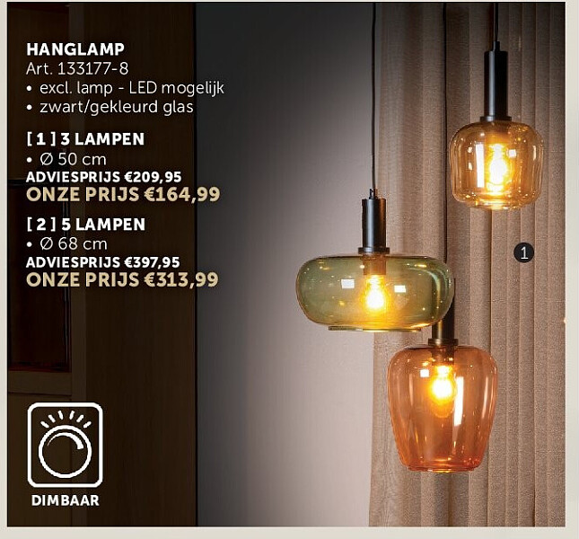 HANGLAMP [ 1 ] 3 LAMPEN