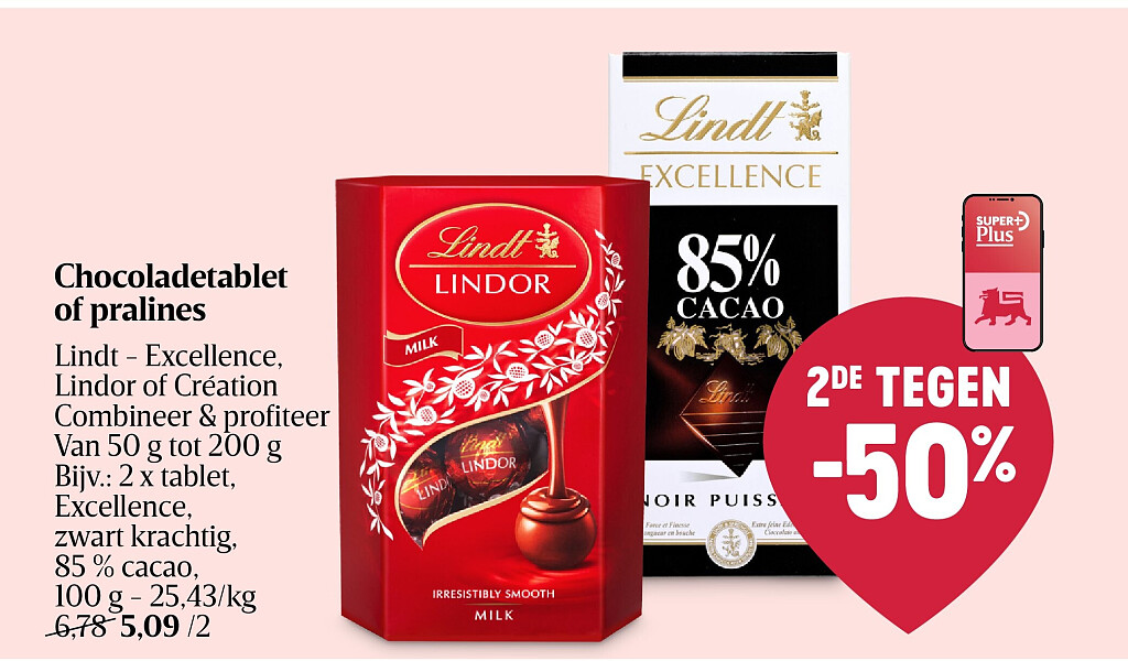 Chocoladetablet of pralines