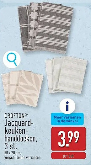 Jacquard­­­ keuken­ handdoeken, 3st.