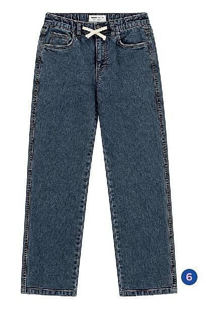 Donkerblauwe wijde jeans