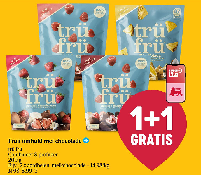 Fruit omhuld met chocolade