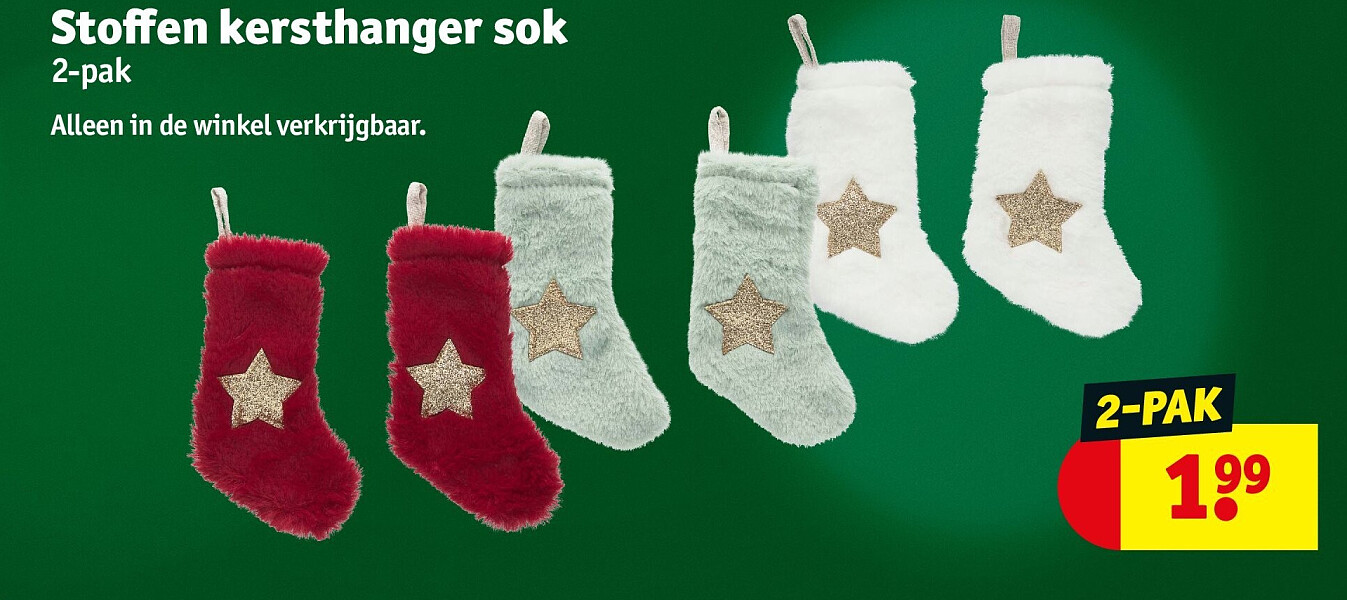 Stoffen kersthanger sok
