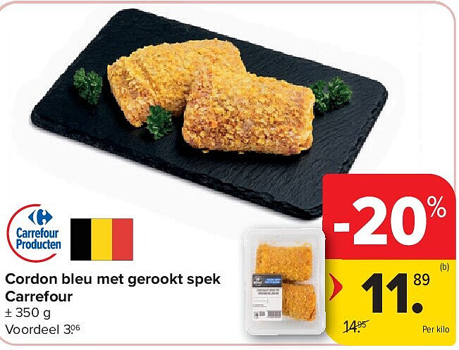 Cordon bleu met gerookt spek Carrefour