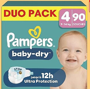 Couches duo pack Pampers Baby Dry