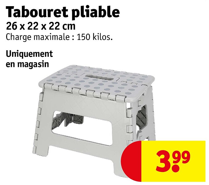 Tabouret pliable 26 x 22 x 22 cm