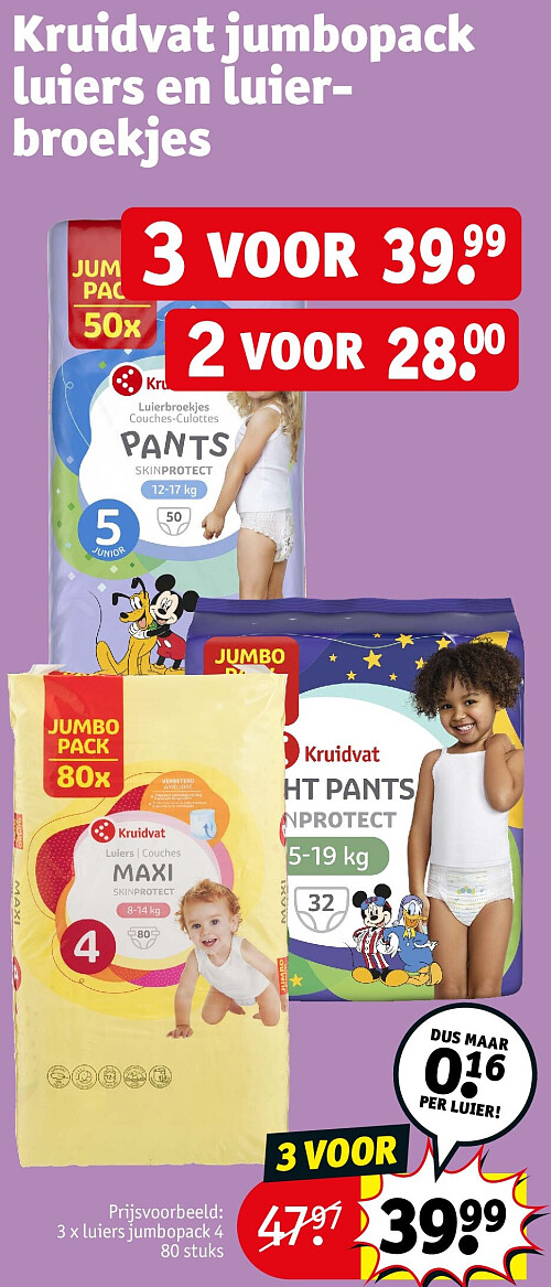 Kruidvat jumbopack luiers en luierbroekjes
