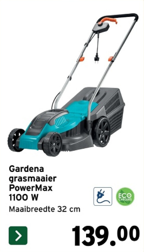 Gardena grasmaaier PowerMax 1100 W