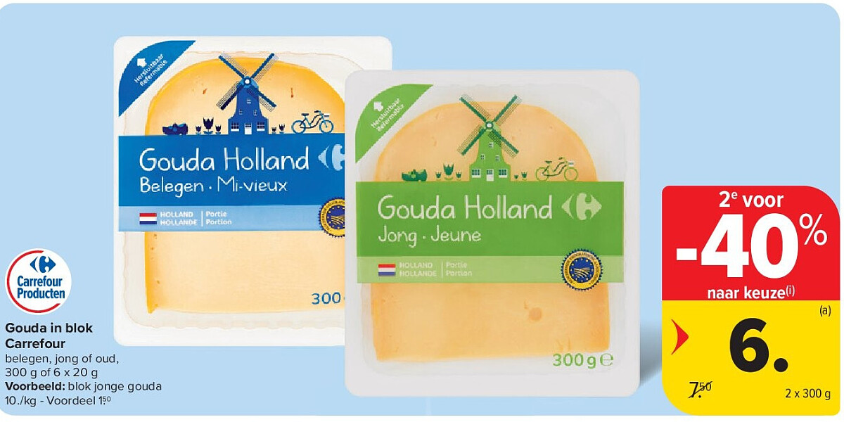 Gouda in blok Carrefour