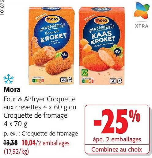 Mora Four & Airfryer Croquette aux crevettes 4 x 60 g